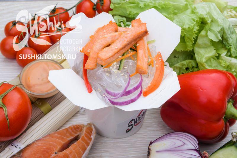 СТЕКЛЯННАЯ ЛАПША С ЛОСОСЕМ